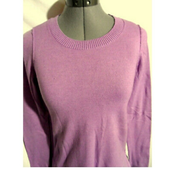 INC Sweater Top XS Lilac Purple reverse seams hi-lo hem Ribbed knit - Picture 3 of 6